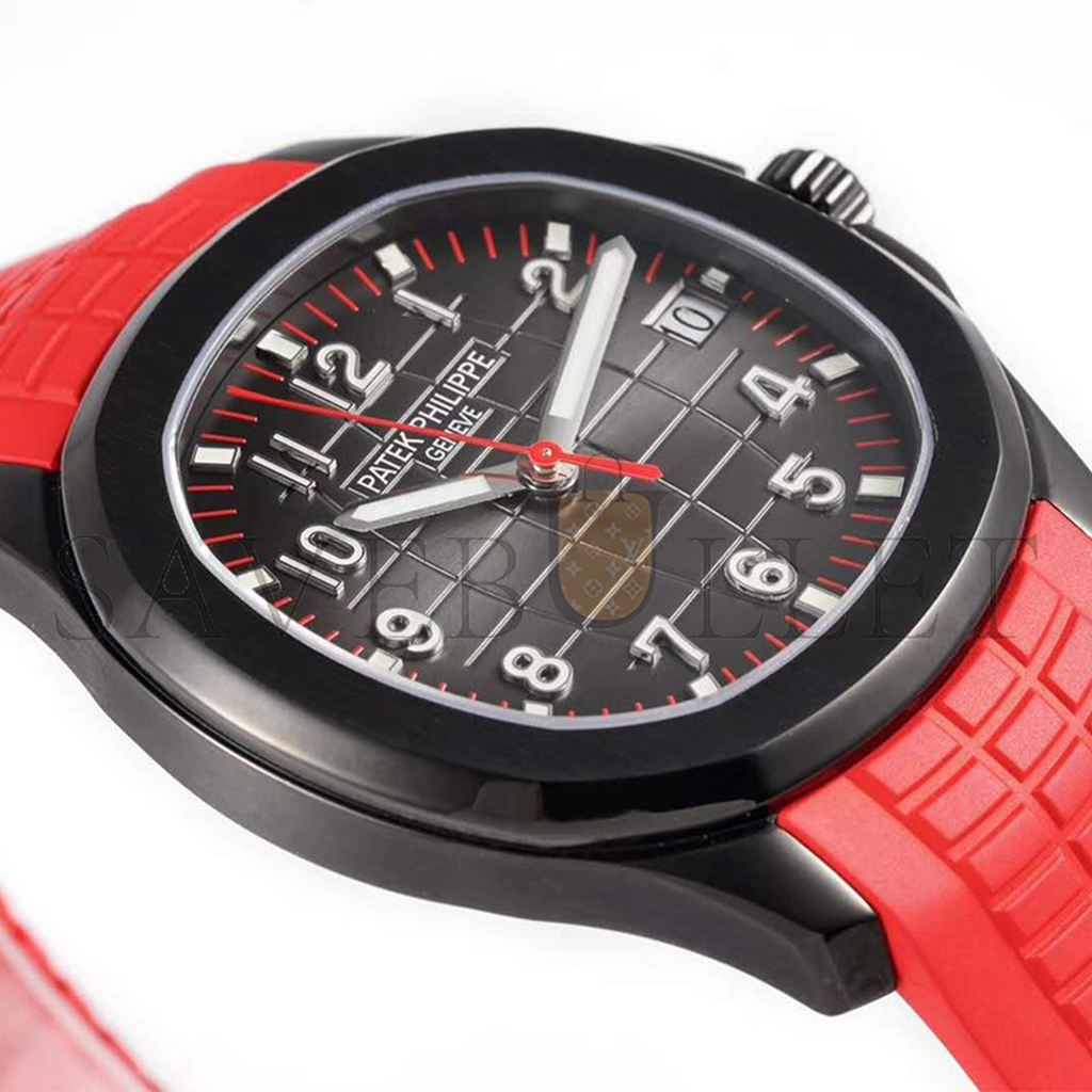 PATEK PHILIPPE AQUANAUT‘BLACK VENOM’BLACK DIAL ON RED RUBBER STRAP40MM  WATCH 5167A